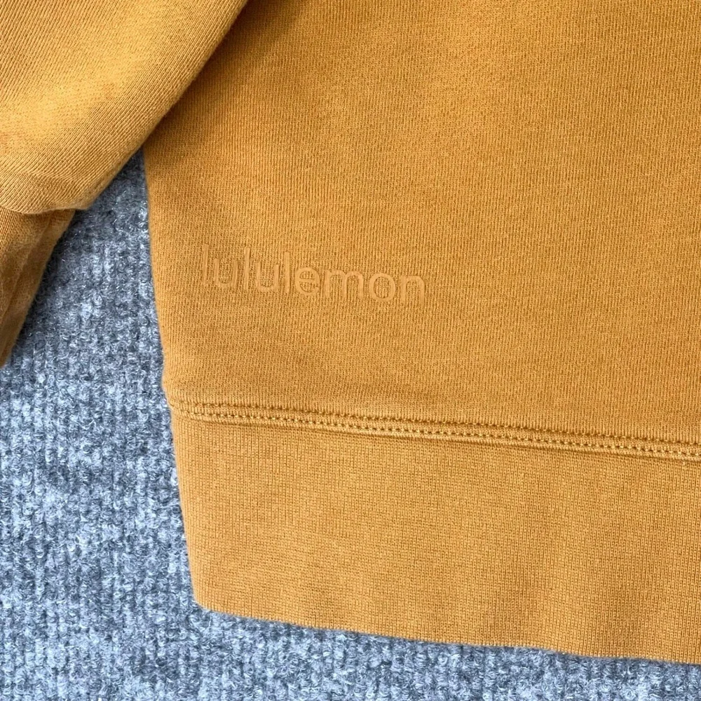 Lululemon Mens Relaxed Fit Crewneck Sweatshirt Mustard Brown Heavyweight - Picture 2 of 5